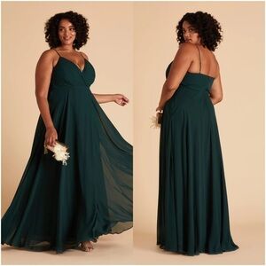 BIRDY GREY Kaia Chiffon Dress In Emerald